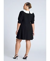 Eloquii Plus Contrast Collar Mini Dress