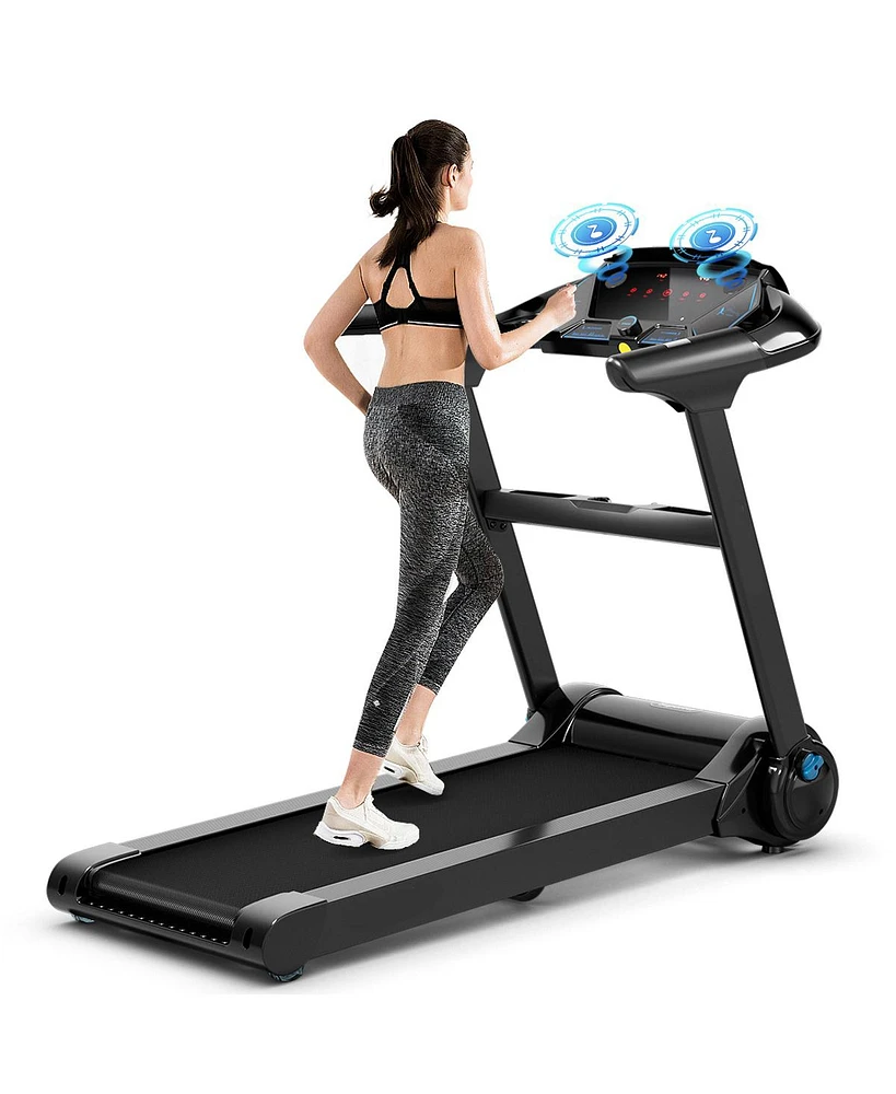 Gymax 2.25HP Electric Folding Fitness Treadmill w/App Heart Rate