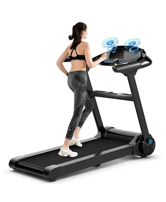 Gymax 2.25HP Electric Folding Fitness Treadmill w/App Heart Rate