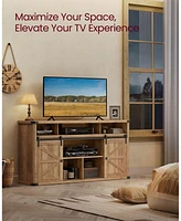 Slickblue Farmhouse Tv Stand for TVs up to 75 Inches Entertainment Center with Sliding Barn Doors