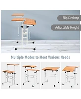 Gouun 2 in 1 Height Adjustable Sit Standing Computer Desk