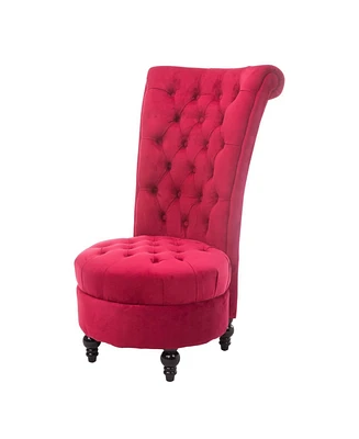 Slickblue Tufted High Back Plush Velvet Upholstered Accent Chair Low Profile and Stylish Design