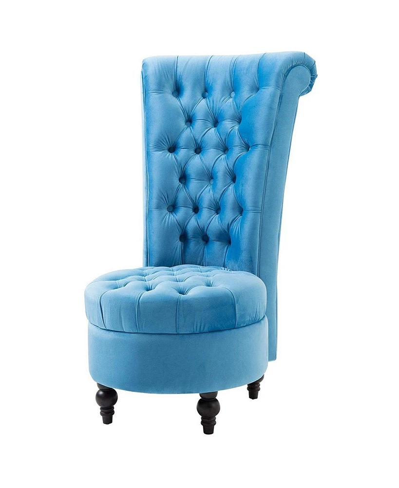 Slickblue Tufted High Back Plush Velvet Upholstered Accent Chair Low Profile and Stylish Design