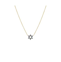 By Adina Eden Sapphire Blue Star Of David Necklace 14K