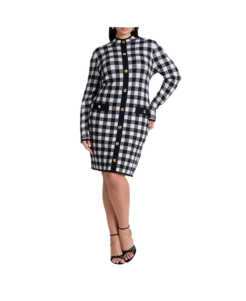 Eloquii Plus Intarsia Long Sleeve Drees