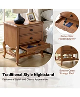 Hulala Home Penny Traditional Nightstand with Solid Wood Legs