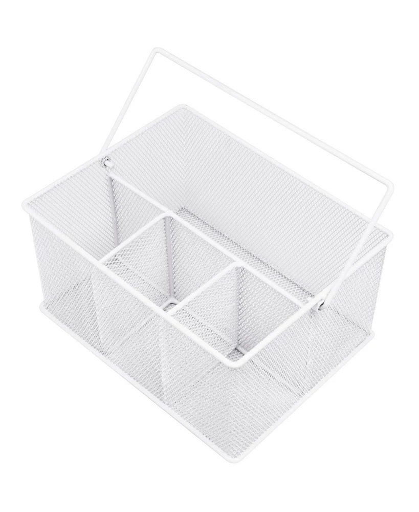 Sorbus Mesh Utensil Caddy - Organize & Serve in Style! Perfect for Kitchen, Parties, and More. Multi-purpose with Compartments & Sturdy Handle