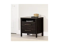 Slickblue Modern Java 2 Drawer Nightstand Cubby Storage Shelf