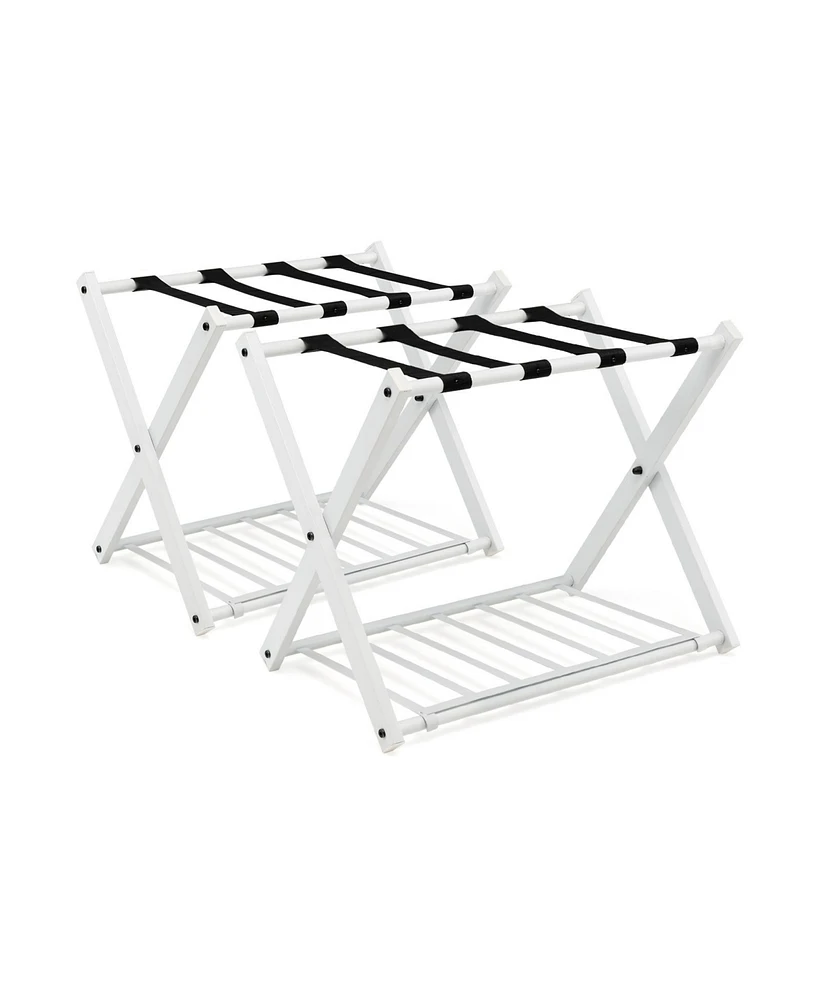 Gouun Set of 2 Folding Metal Luggage Rack Suitcase