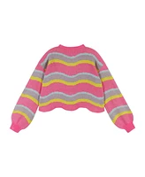 Andy & Evan Big Girls Wavy Hem Sweater