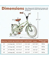 Costway 16" Kids Bike with Adjustable Saddle Handlebar Removable Training Wheels Handbrake