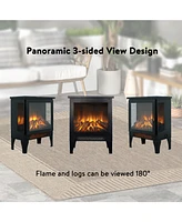 Mondawe 15 Inch 3D Flame Electric Infrared Quartz Fireplace Stove Without Remote Control