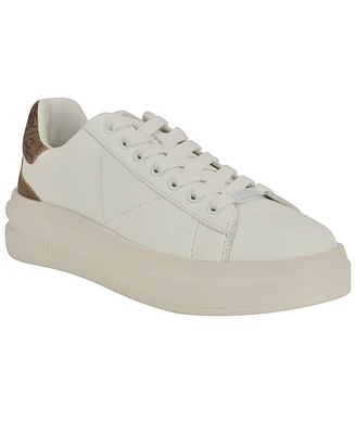 Guess Women's Elbina Contrast Heel Platform Lace-Up Sneakers