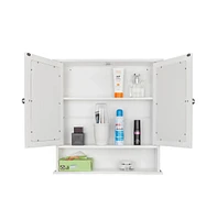 Slickblue 2-Door Wall Mounted Bathroom Medicine Cabinet with Mirror