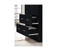 Slickblue Black 2-Door Wardrobe Armoire for Stylish and Functional Bedroom Storage