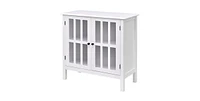 Slickblue Bathroom Storage Floor Cabinet with Glass Doors Stylish and Functional Organizer