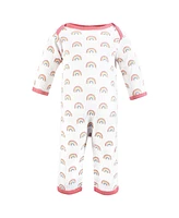 Hudson Baby Girls Thermal Coveralls 2pk, Creative Rainbows