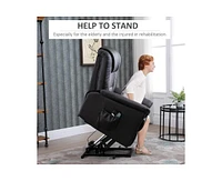 Slickblue Electric Pu Leather Power Lift Chair with Remote Control and Side Pockets Easy Reclining