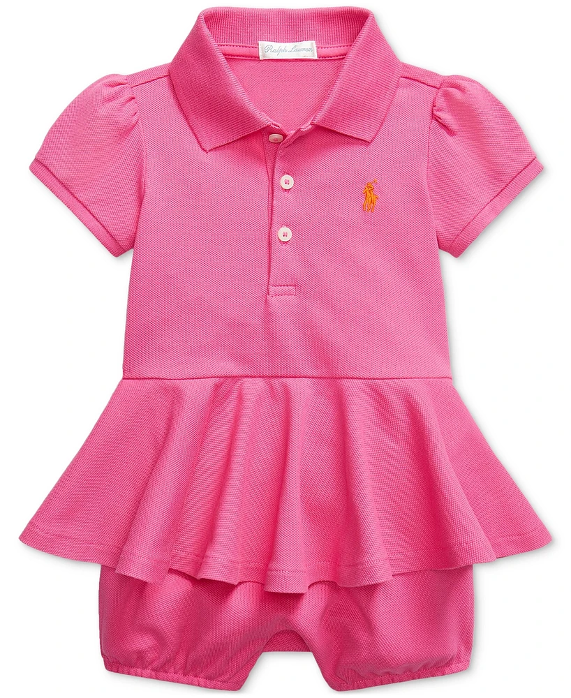 Polo Ralph Lauren Baby Stretch Mesh Peplum One-Piece Romper