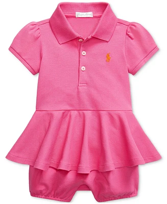 Polo Ralph Lauren Baby Stretch Mesh Peplum One-Piece Romper