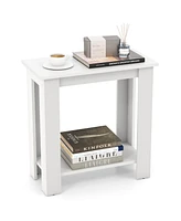 Gouun 2-Tier Modern Compact End Table with Storage Shelf