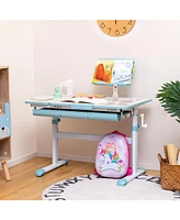 Gouun Height-Adjustable Kids Desk with Tilt Desktop and Book Stand