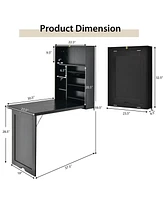 Gouun Wall Mounted Fold-Out Convertible Floating Desk Space Saver