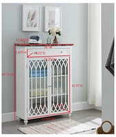 Kings Brand Furniture Newberry Free Standing Bathroom Storage Cabinet, White