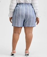 And Now This Trendy Plus Striped Trouser Shorts, Exclusively at Macy's