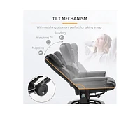 Slickblue Adjustable Faux Leather Remote Massage Recliner Chair with Ottoman Relaxation and Comfort