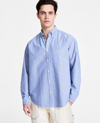 Hugo by Boss Men's Oversized-Fit Stripe Shirt