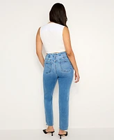 Good American Women's Soft-Tech Legs Straight Jeans