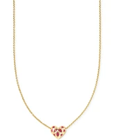 Kendra Scott Mixed Cut Stone Heart 19" Adjustable Pendant Necklace