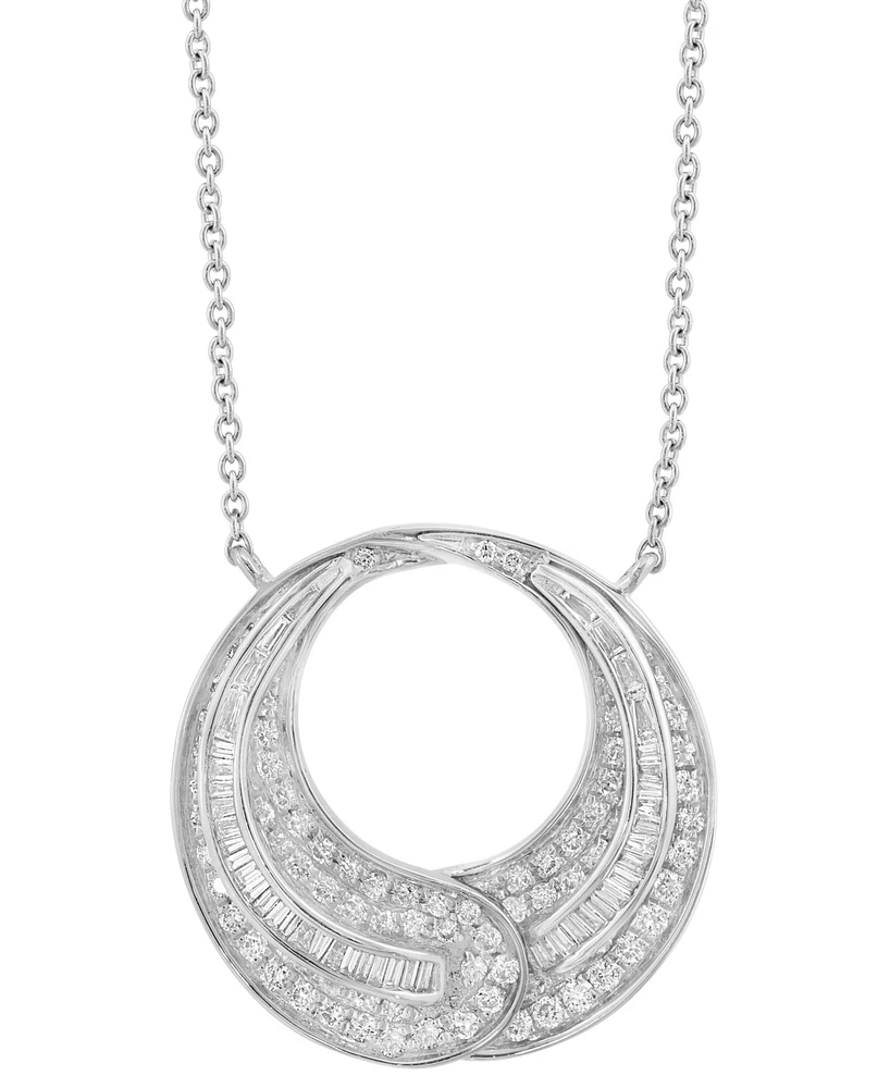 Effy Collection Diamond Open Circle Pendant 18" Necklace (7/8 ct. t.w.) in 14k White Gold