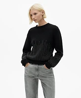 Mango Women's Rhinestone Details Sweater