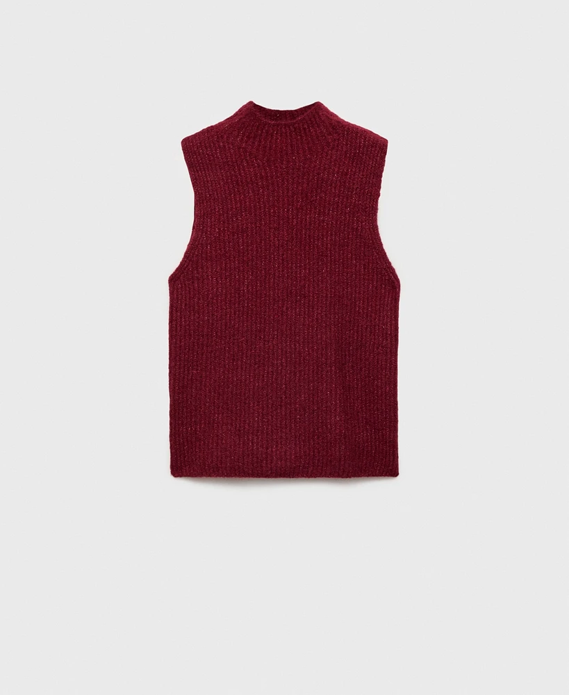 Mango Women's Perkins-Neck Knitted Vest