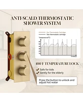 Casainc 12 Inch Luxury Thermostatic Complete Shower System with Rough-in Valve