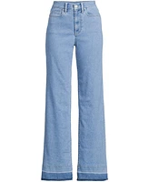 Lands' End Recover High Rise Wide Leg Blue Jeans