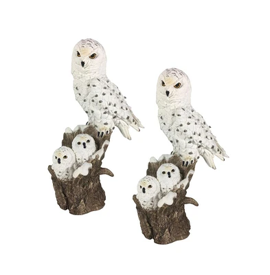 Fc Design "2-pc Gift Set" 11.5"H Snow Owl with Babies Figurine Statue Ornament Home Room Office Decor and Perfect Gift Ideas for Housewarming, Holiday