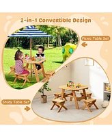 Gouun Kids Wooden Table Set for Children Aged 3+ Years