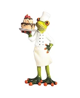 Fc Design "2-pc Gift Set" 7.5"H Frog the Chef with Cake Figurine Statue Ornament Home Room Office Decor and Perfect Gift Ideas for Housewarming, Holid