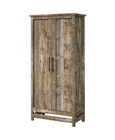 Slickblue Farmhouse Storage Cabinet Wardrobe Armoire for Rustic Style and Efficient Bedroom Organization