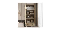 Slickblue Modern 2-Door Armoire Wardrobe Cabinet with Hanging Rail