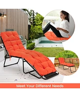 Gouun Outdoor Lounge Chaise Cushion with String Ties for Garden Poolside