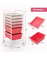 Gouun 6 Drawers Rolling Storage Cart Organizer