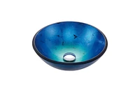 Slickblue Tempered Glass Bowl-Shaped Vessel Bathroom Sink for Modern Vanity Designs