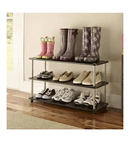 Slickblue 3-Shelf Modern Shoe Rack - Space-Saving Storage Organizer for Entryway