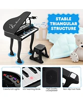 Gymax 37 Keys Kids Piano Keyboard Toy Toddler Musical Instrument w/ Stool & Microphone