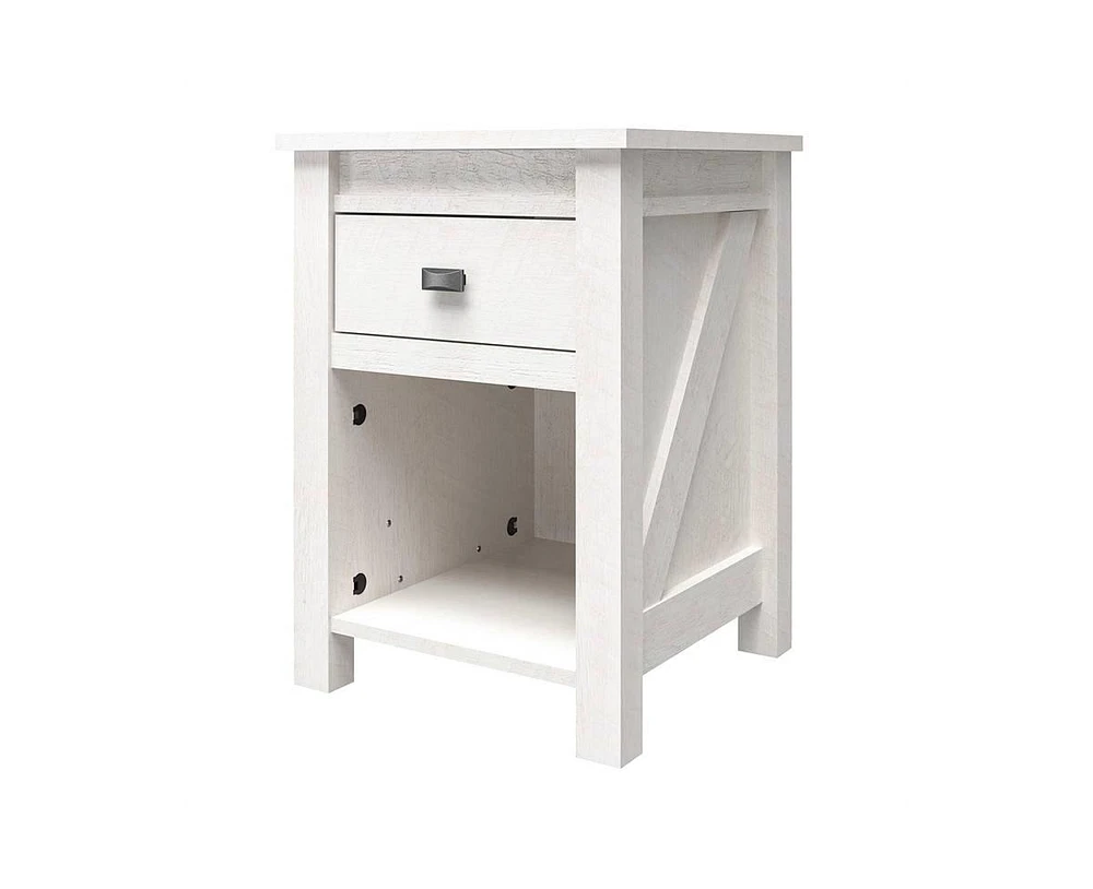 Slickblue Farmhouse 1-Drawer Bedroom Nightstand for Rustic Charm and Practical Storage