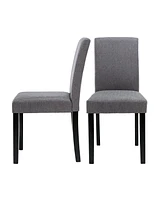 Slickblue Set of 2 - Fabric Dining Chairs with Wood Legs